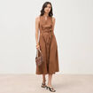 Robe en coton sans manches marron femme