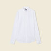 Col cintr&eacute; en coton manches longues blanc homme