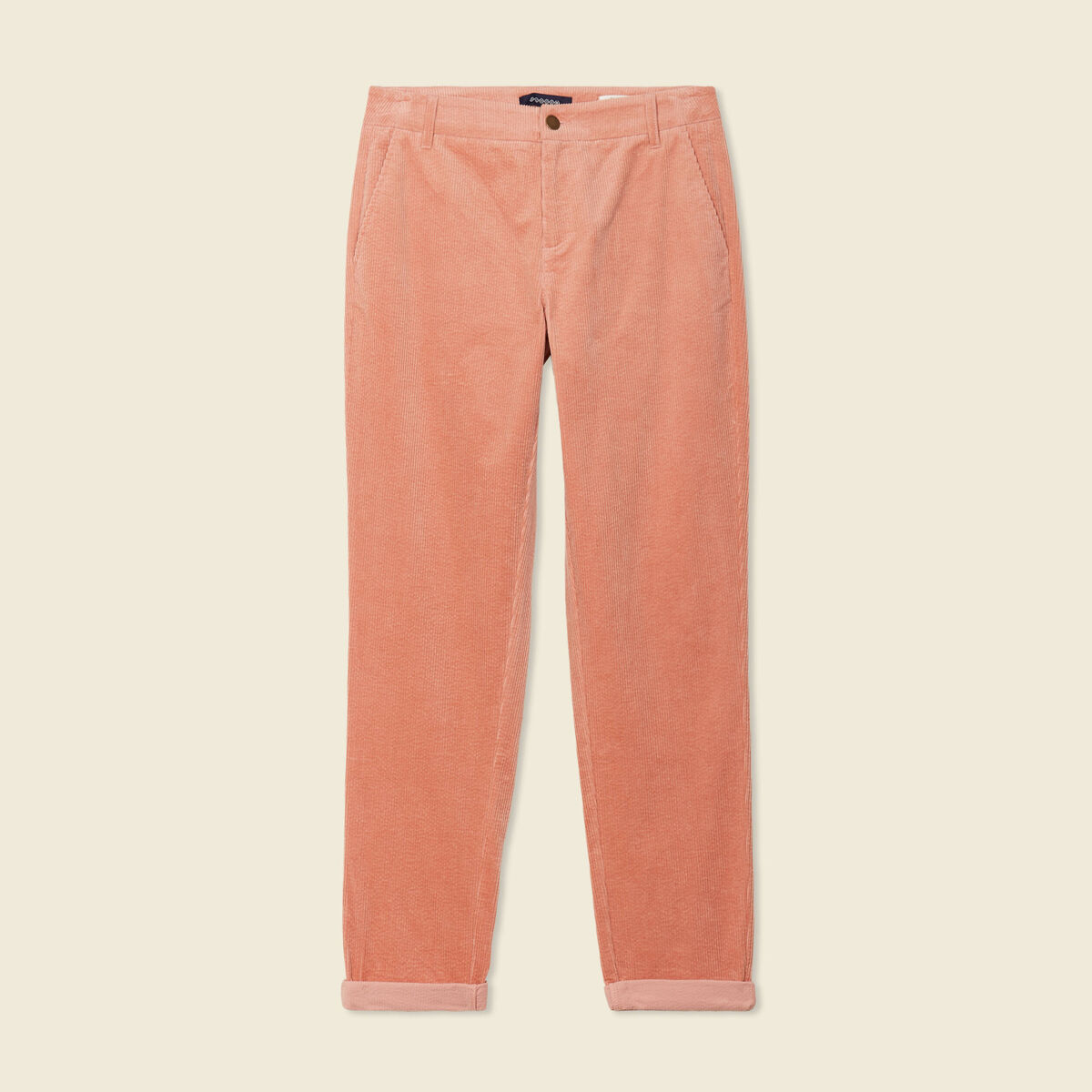 Pantalon chino velours côtelé rouge clair femme