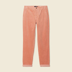 Pantalon chino velours côtelé rouge clair femme