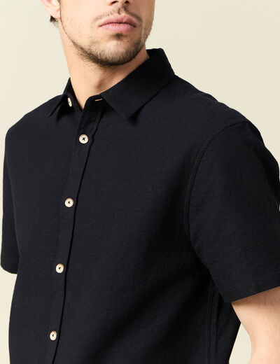Chemise manches courtes noir homme