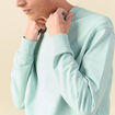Sweat manches longues en coton bleu gris homme