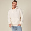 Sweat à capuche sherpa ecru homme