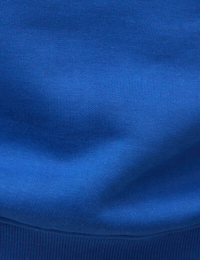 Sweat droit col rond manches longues bleu electrique homme
