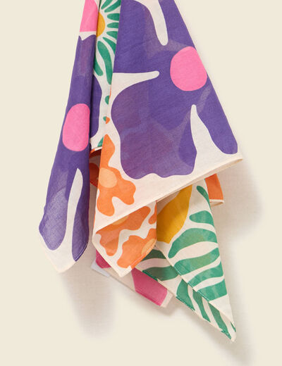 Foulard en coton rose femme