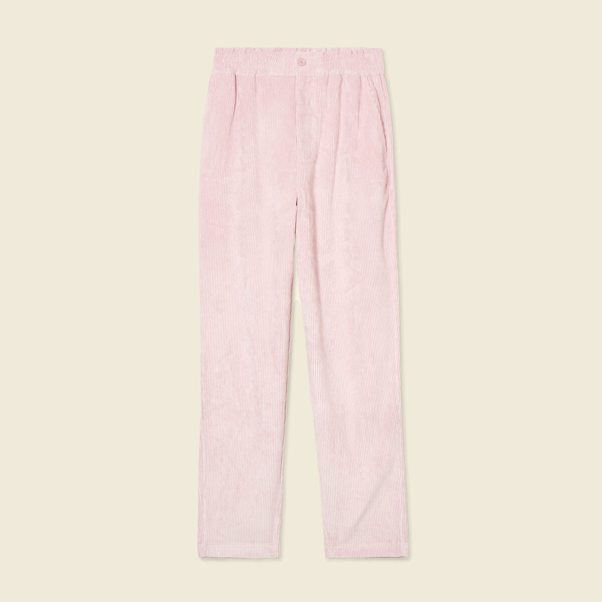 Tregging velours 7/8ème rose pastel femme