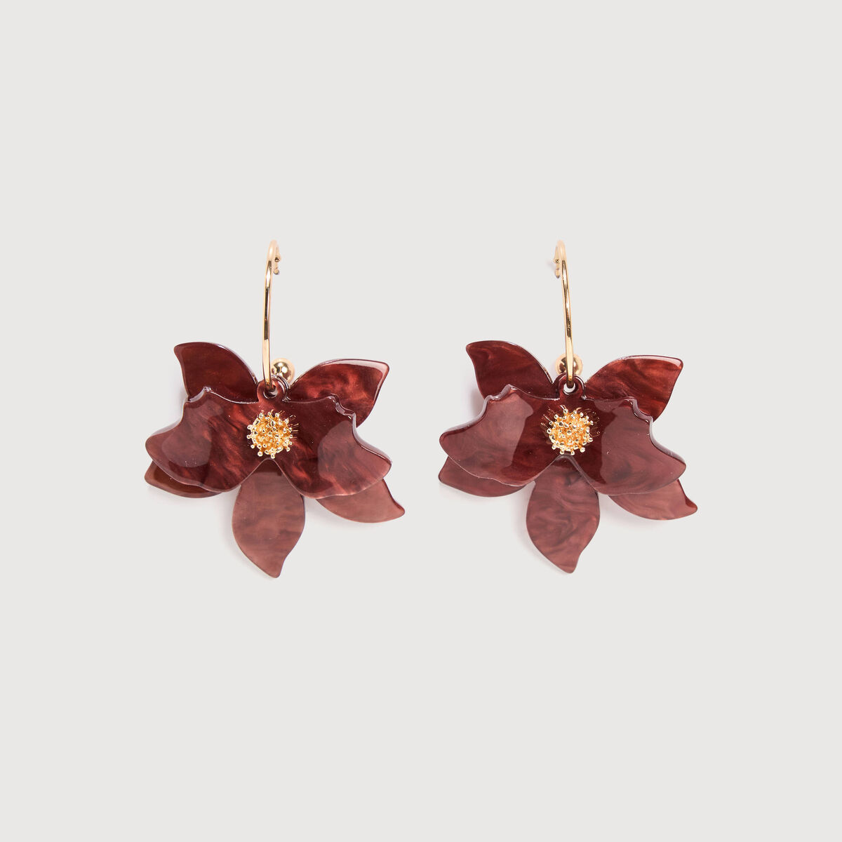 Boucles d'oreilles pendantes taupe femme