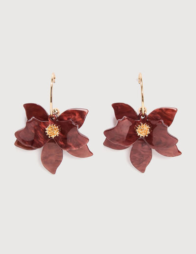 Boucles d'oreilles pendantes taupe femme