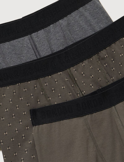 Lot de 3 boxers vert fonc&eacute; homme
