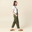 Salopette fluide boutonnée vert foncé femme