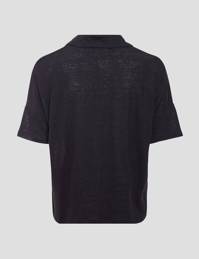 Chemise manches courtes noir femme