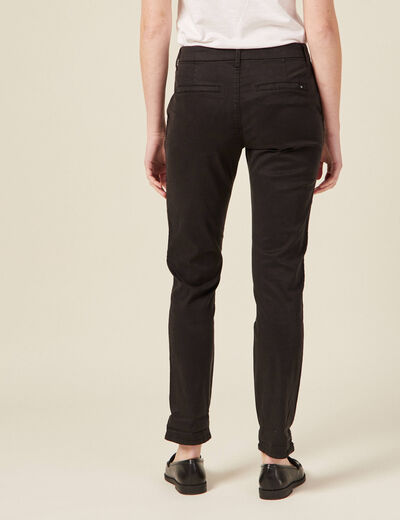 Pantalon chino Instinct noir femme