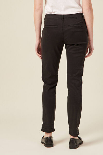 Pantalon chino Instinct noir femme