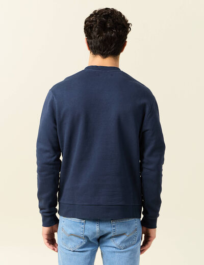 Sweat manches longues bleu marine homme