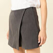 Jupe-short taille haute gris femme
