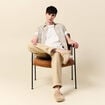T-shirt manches courtes brodé ecru homme