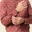 Chemise manches longues marron homme