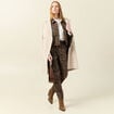 Pantalon slouchy taille haute beige femme