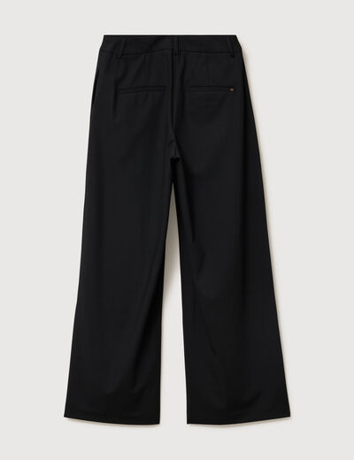 Pantalon large taille standard noir femme