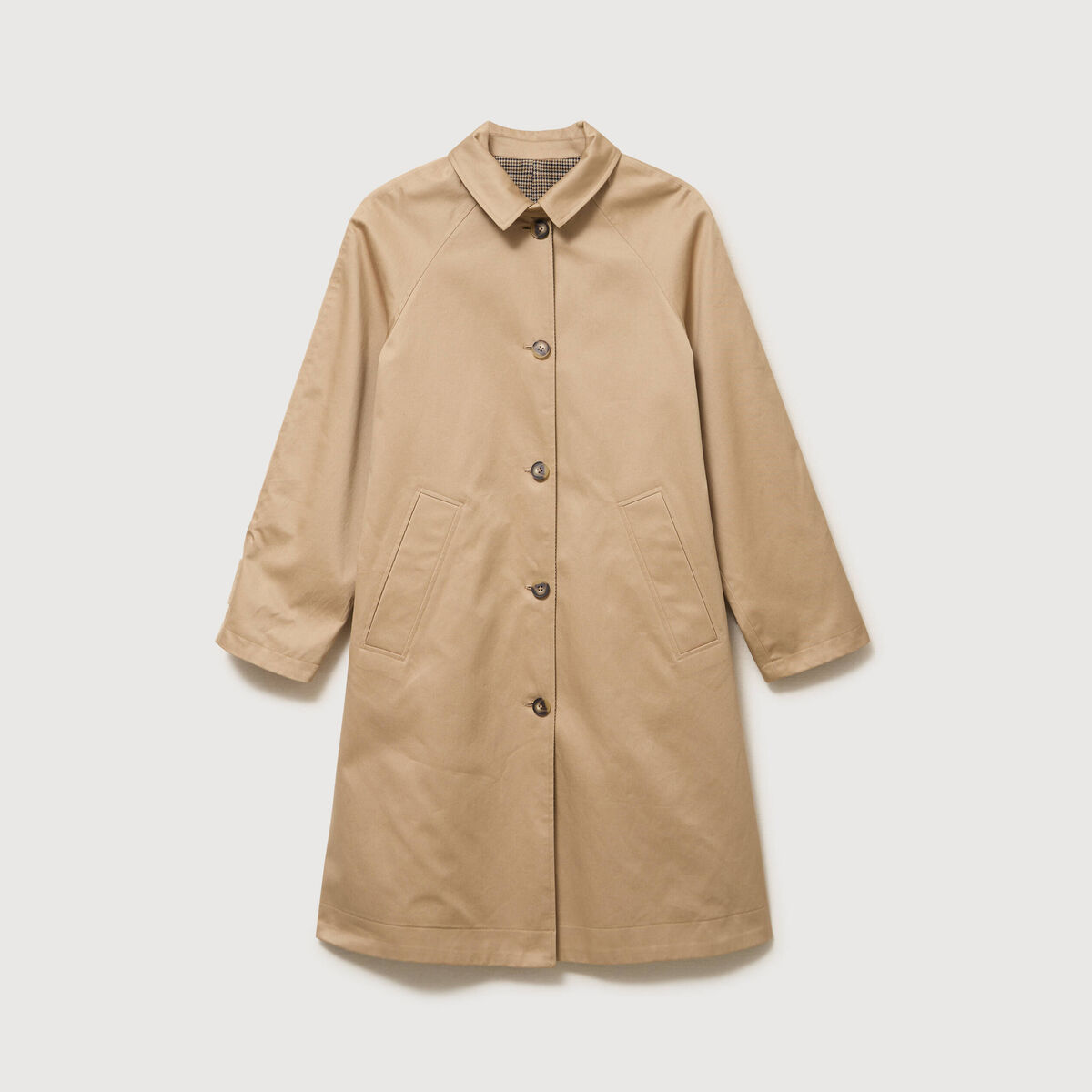 Trench long oversize r&eacute;versible beige femme