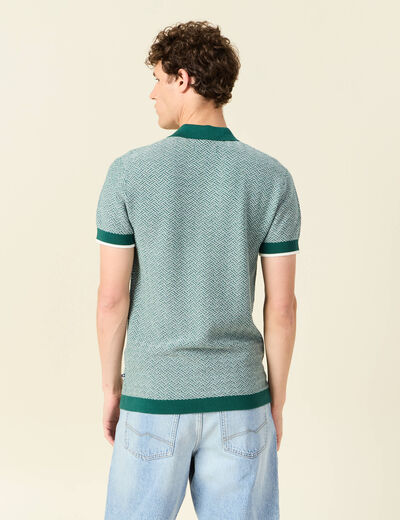 Polo manches courtes vert foncé homme