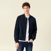 Blouson court manches longues doubl&eacute; bleu marine homme
