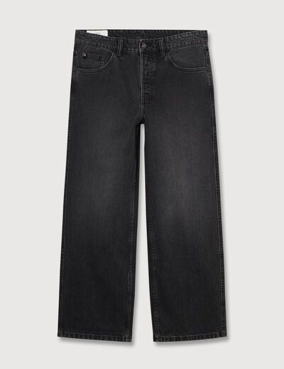 Jeans large 5 poches longueur 32 denim snow noir homme