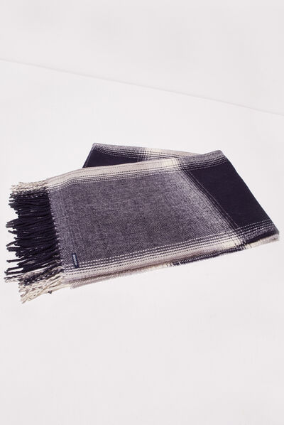 Écharpe avec franges noir homme