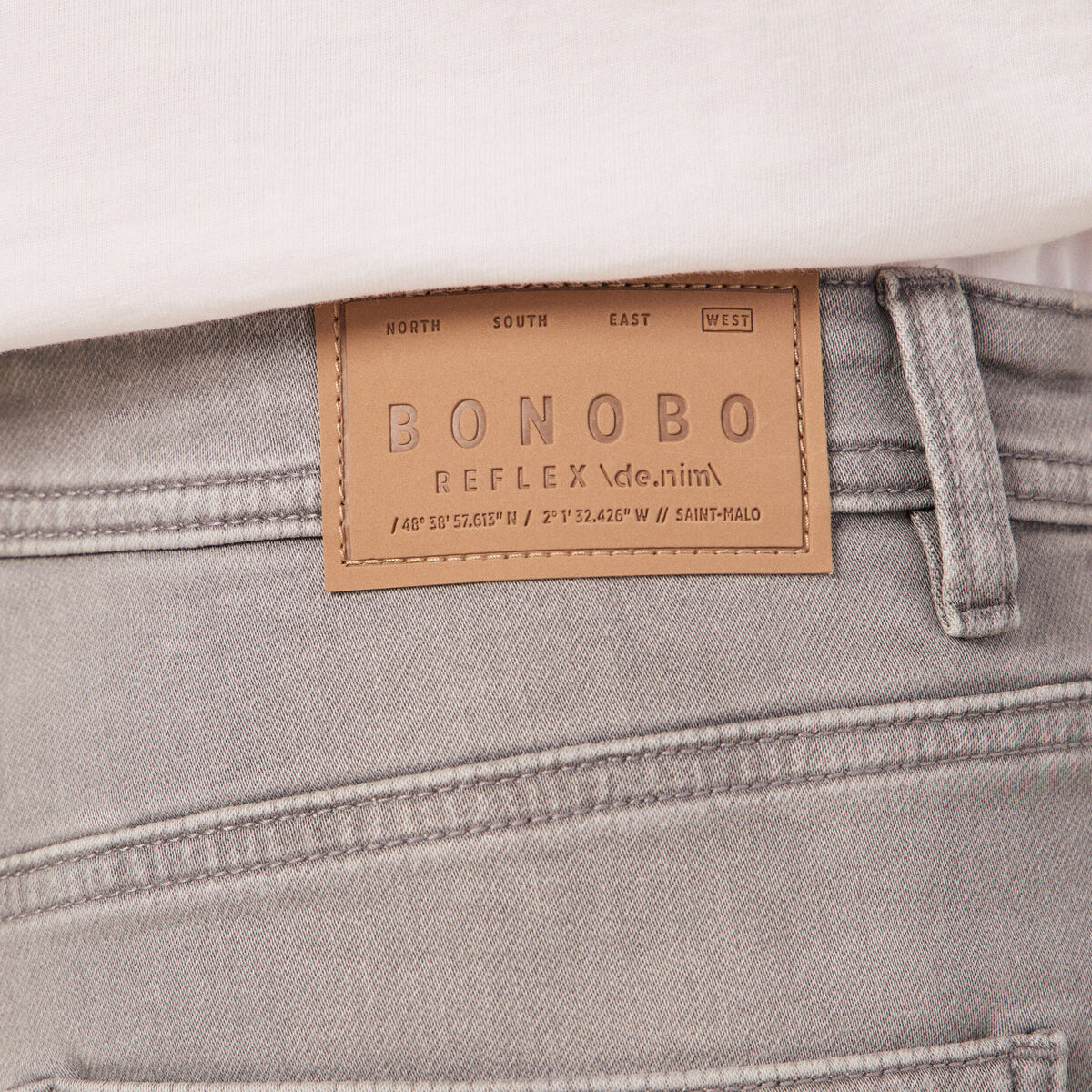 Bermuda en jeans denim gris homme