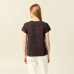 T-shirt manches courtes marron fonc&eacute; femme
