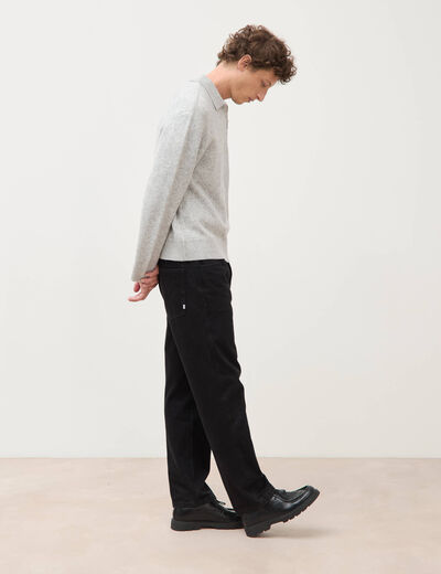 Pull droit manches longues gris homme