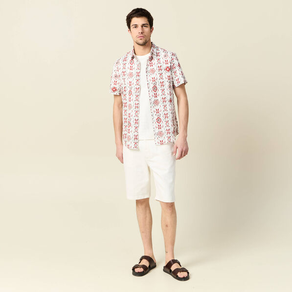 T-shirt manches courtes ecru homme