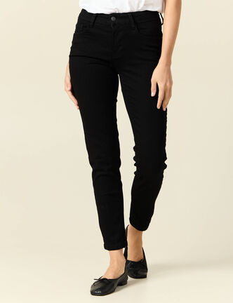 Jeans slim 7/8&egrave;me denim noir femme