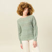 Pull manches longues vert kaki femme