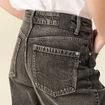 Jeans large taille haute denim snow gris femme