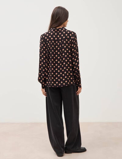 Blouse manches longues noir femme
