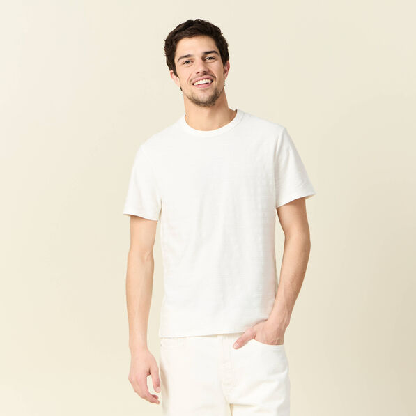 t shirt manches courtes ecru homme T-shirt manches courtes ecru homme