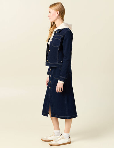 Veste en jean droite denim brut femme