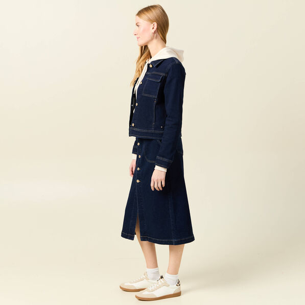 veste en jean droite denim brut femme Veste en jean droite denim brut femme