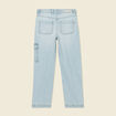 Jeans cargo 5 poches denim bleach femme