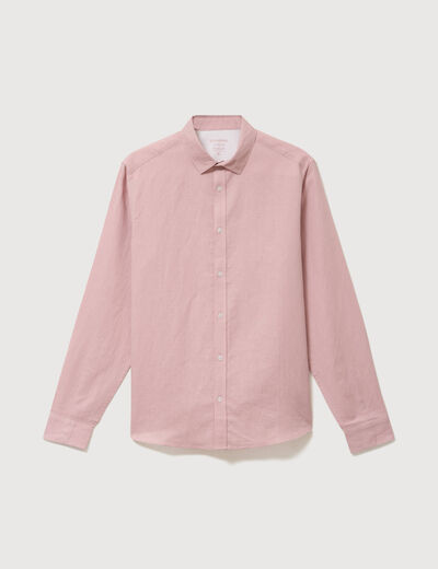 Chemise manches longues rose pastel homme