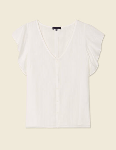 Blouse manches courtes blanc femme