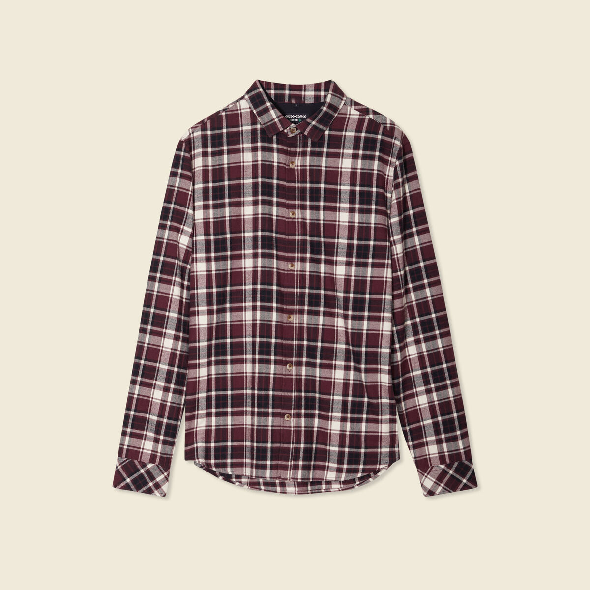 Chemise manches longues prune homme