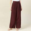 Pantalon large fluide bordeaux femme