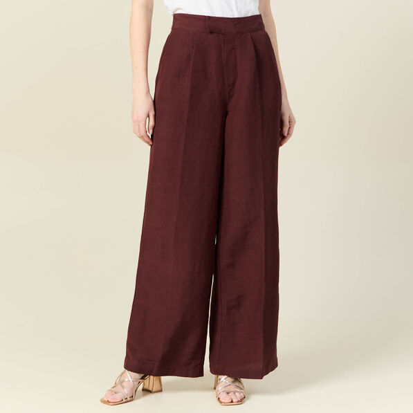pantalon large fluide bordeaux femme Pantalon large fluide bordeaux femme