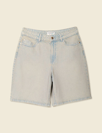 Bermuda droit en jean bleu ciel femme