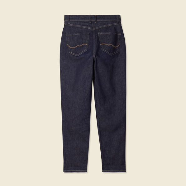 Jeans mom fabriqué en France denim brut femme