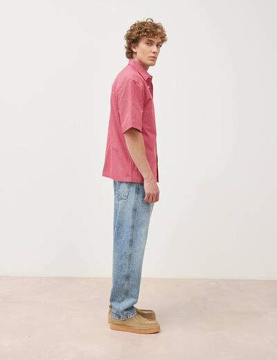 Chemise boyfriend en coton rouge homme