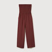 Combinaison bustier sans manches marron cognac femme