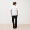 T-shirt col mao manches courtes en coton blanc homme